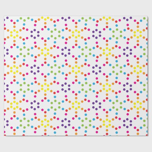 Papier Cadeau De fins petits points arc-en-ciel (Plat)