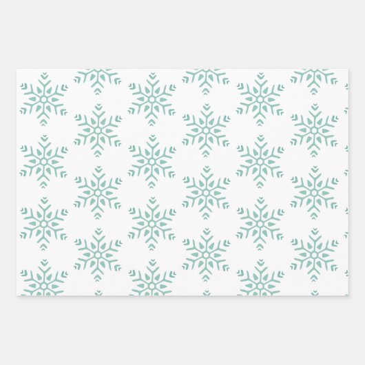 Papier cadeau de flocon de neige 3pc (Devant 2)