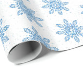 Papier cadeau de flocon de neige d'hiver (Coin rond)