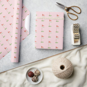 Papier cadeau de golf romantique "Je le veux" Rose