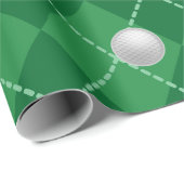 Papier cadeau de golf vert (Coin rond)