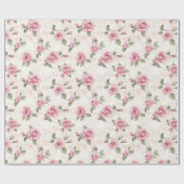 Papier Cadeau De Jolis Roses Fleurs Roses Pour Une Mariée (Plat)