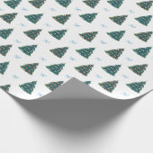 Papier cadeau de la ferme de Noël bleu (Coin)