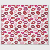 Papier cadeau de la Saint-Valentin | Motif Baisers (Plat)