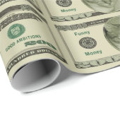 Papier Cadeau De l'argent drôle (Coin rond)