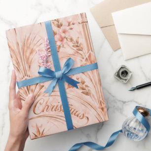 Papier cadeau de luxe Rose Gold Joyeux Noël