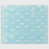 Papier Cadeau De Meteor Stars et Noël Turquoise Motif de Noël (Plat)