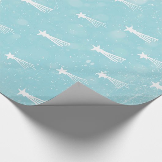 Papier Cadeau De Meteor Stars et Noël Turquoise Motif de Noël (Coin)