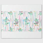 Papier Cadeau De mignons alligators avec des instruments de musi (Plat)