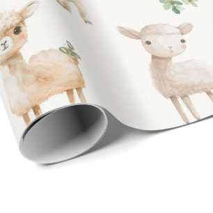 Papier Cadeau De mignons animaux de ferme pour bébés
