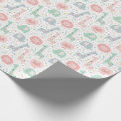 Papier Cadeau De mignons animaux de la jungle sur blanc (Coin)