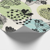 Papier Cadeau De mignons cactus en fleurs. Patch transparent à m (Coin)