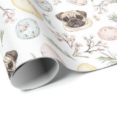 Papier Cadeau De mignons carlins fawn adorables serres (Coin rond)