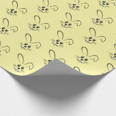 Papier Cadeau De Mignons lapins Sur Jaune (Coin)