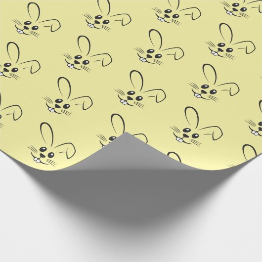 Papier Cadeau De Mignons lapins Sur Jaune (Coin)