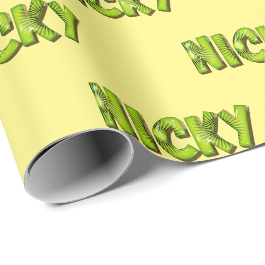 Papier cadeau de Nicky Kiwi Fruit (Coin rond)