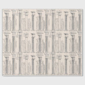 Papier cadeau de Noël à motif d'architecture class (Plat)