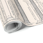 Papier cadeau de Noël à motif d'architecture class (Coin rond)