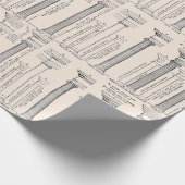 Papier cadeau de Noël à motif d'architecture class (Coin)