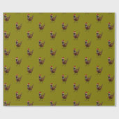 Papier cadeau de Noël à motif de faisan (Plat)