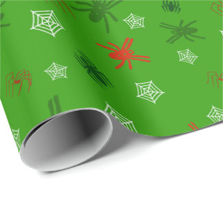 Papier cadeau de Noël à thème araignée