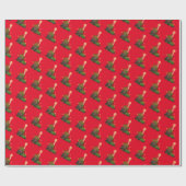 Papier cadeau de Noël à thème Bougie rouge (Plat)