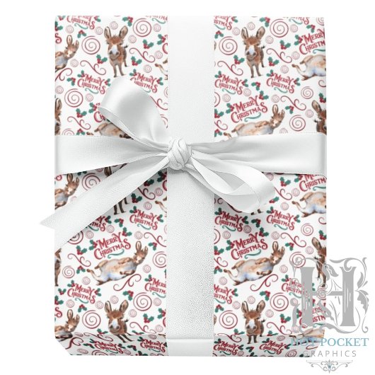 Papier cadeau de Noël Âne Fantaisiste