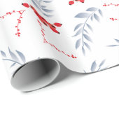 Papier cadeau de Noël aux Berries rouges blanches (Coin rond)