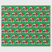 Papier cadeau de Noël avec chiot et chaton mignons (Plat)