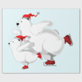 Papier cadeau de Noël avec des ours heureux (Plat)