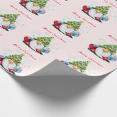 Papier cadeau de Noël avec mignonne Gnome (Coin)