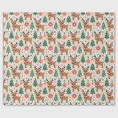 papier cadeau de Noël avec renne (Plat)
