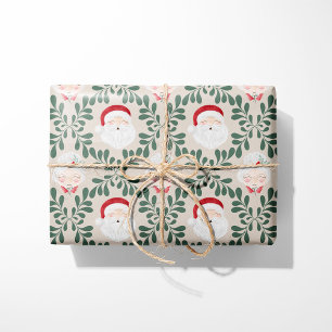 Papier cadeau de Noël beige M. et Mme Claus