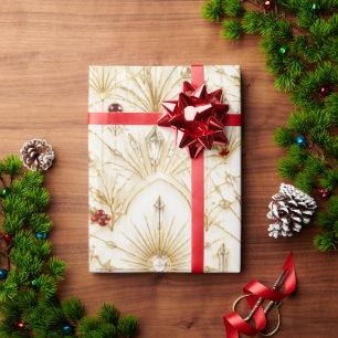 Papier cadeau de Noël bijou Art Déco