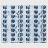 Papier cadeau de Noël bleu (Plat)