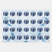 Papier cadeau de Noël bleu (Devant)