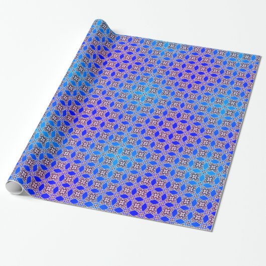 Papier cadeau de Noël bleu vif (Déroulé)