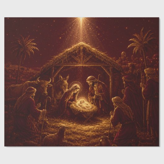 Papier cadeau de Noël Bourgogne (Plat)