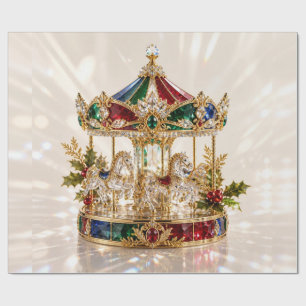 Papier cadeau de Noël Carrousel de Bijoux de Luxe