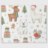 Papier cadeau de Noël Charming Festive Friends (Plat)