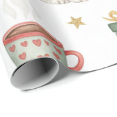 Papier cadeau de Noël Charming Festive Friends (Coin rond)