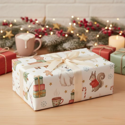 Papier cadeau de Noël Charming Festive Friends