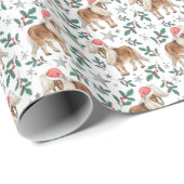 Papier Cadeau de Noël Cheval (Coin rond)