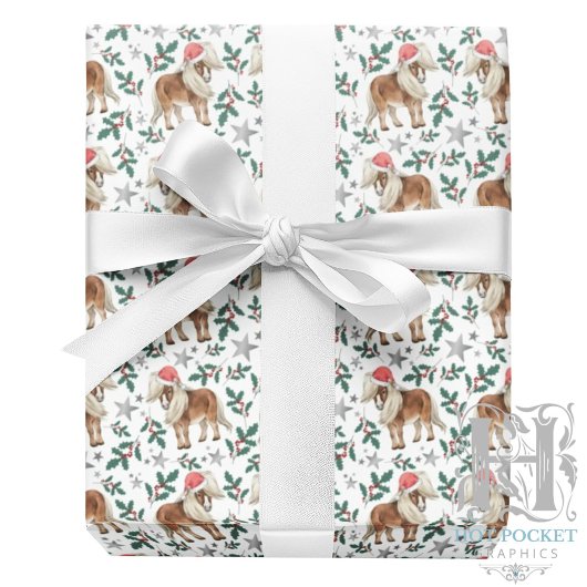 Papier Cadeau de Noël Cheval