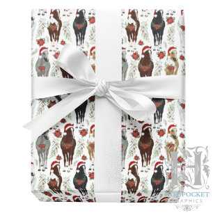 Papier Cadeau de Noël Cheval
