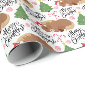 Papier Cadeau de Noël Cheval (Coin rond)