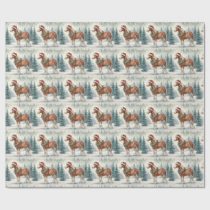 Papier cadeau de Noël Cheval Clydesdale