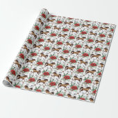 Papier cadeau de Noël Cheval Élégant (Déroulé)