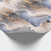 Papier cadeau de Noël Cheval et Neige (Coin)
