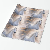 Papier cadeau de Noël Cheval et Neige (Déroulé)